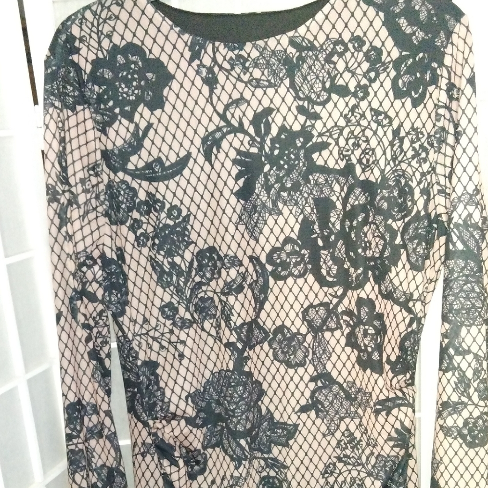 Floral Lace Long Sleeve . Mermaid Dress
